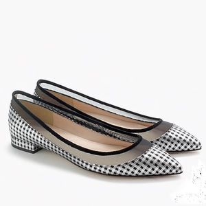 J. Crew Mesh Flats in Metallic Houndstooth